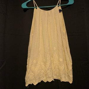yellow embroidered tank top